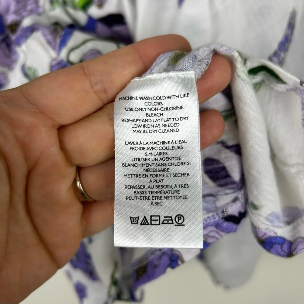 By Anthropologie V-neck ruched knit top purple coral 3/4 sleeve blouse size: S - Picture 9 of 13